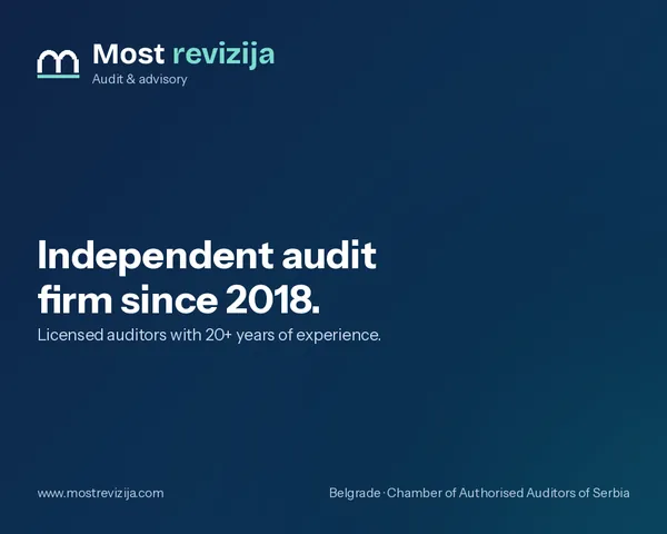 Most revizija – independent audit firm since 2018